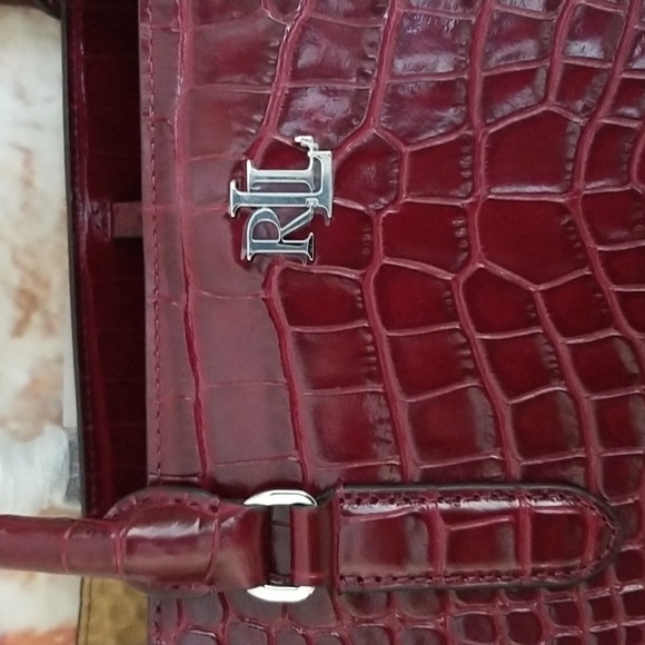 New Ralph Lauren Marcy Embossed Leather Satchel - Picture 3 of 11